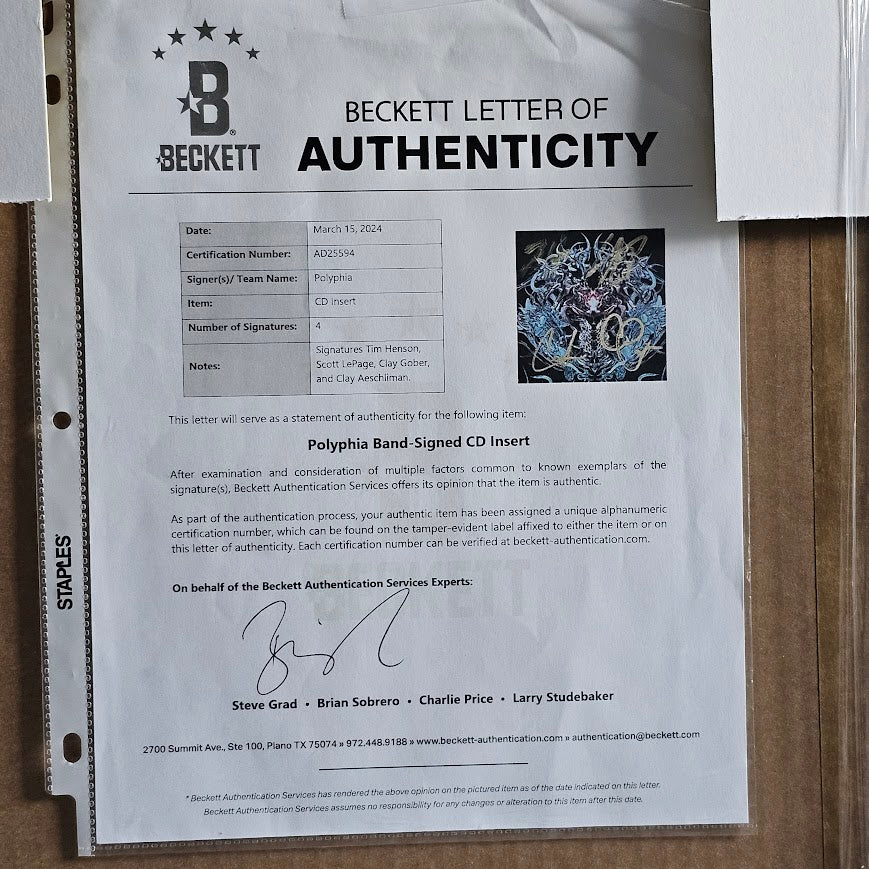 Polyphia Band Signed Remember that you Will Die  CD Autographed Beckett LOA