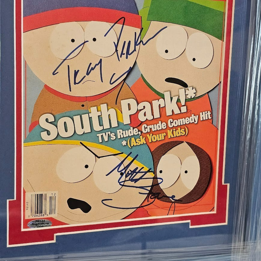 South Park  Signed 1998 Newsweek Magazine Autographed Trey Parker Matt Stone COA