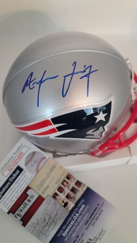 Anfernee Jennings Riddell mini Helmet New England Patriots Signed  JSA