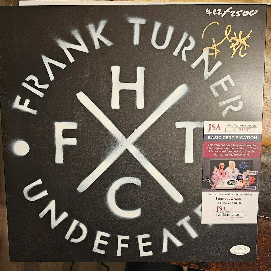 Frank Turner Signed autographed UNDEFEATED Vinyl LP RECORD JSA COA Limited 2500