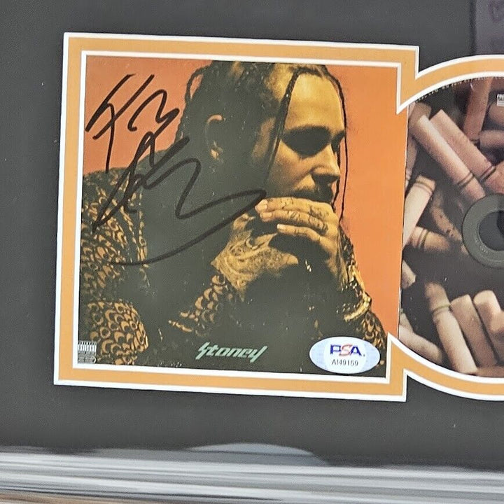 Post Malone Signed Autographed Stoney CD  JSA framed