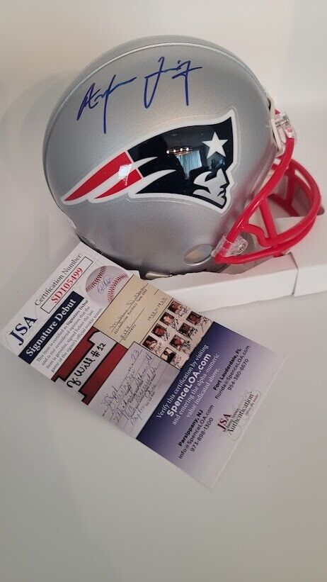 Anfernee Jennings Riddell mini Helmet New England Patriots Signed  JSA