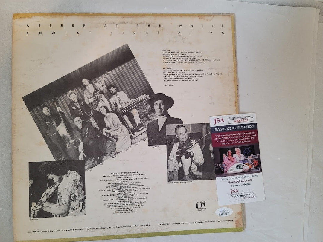 ASLEEP AT THE WHEEL Ray Benson signed autograph LP JSA Authenticated