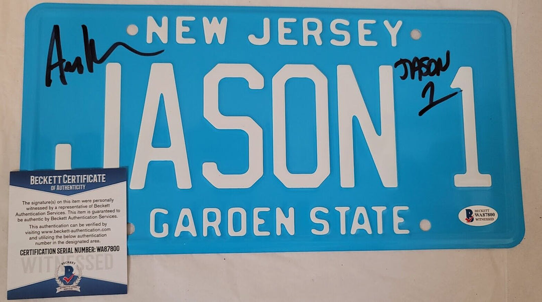 Ari Lehman Jason Hand signed license plate JSA Certified  Friday the 13th