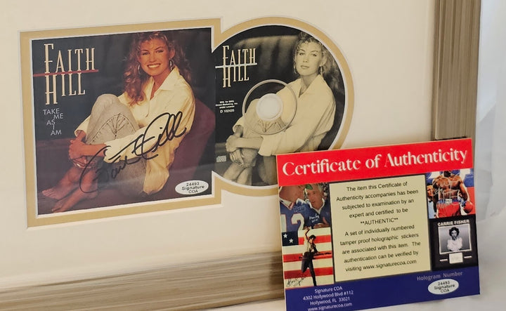 Faith Hill Signed autographed Take me as I am  CD Framed