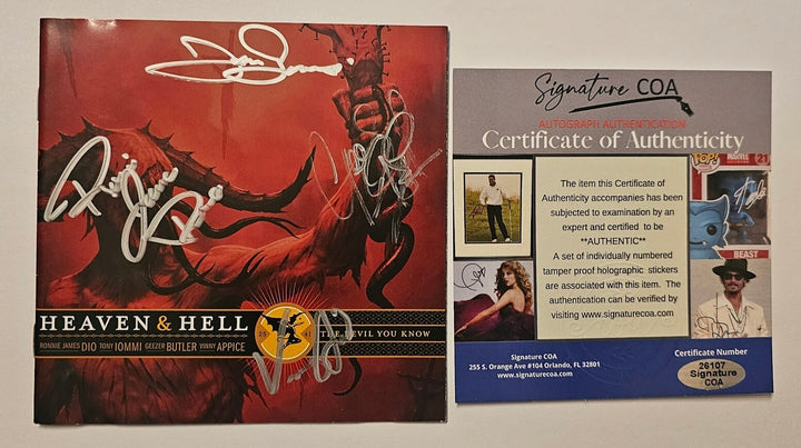 Heaven and Hell Signed CD Autographed The Devil You Know CD Black Sabbath
