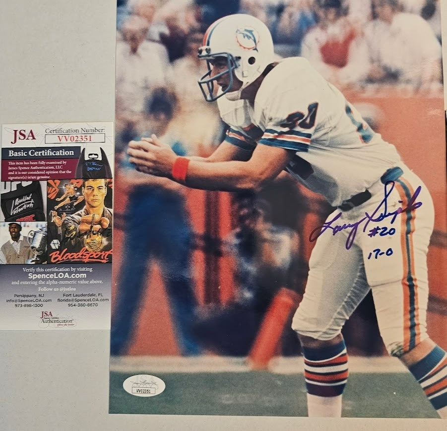 Larry Seiple Signed picture Photo Autographed  Miami Dolphins JSA COA
