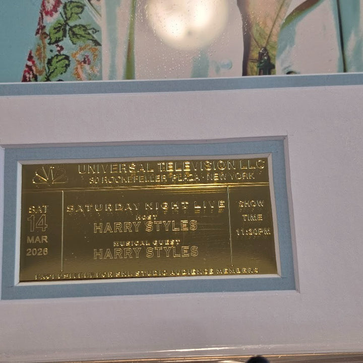 Harry Styles Saturday Night Live SNL GOLDEN TICKET Souvenir SNL RARE 3/14 Framed