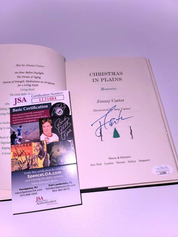 President JIMMY CARTER signed CHRISTMAS IN PLAINS Hardcover  book  W/COA JSA