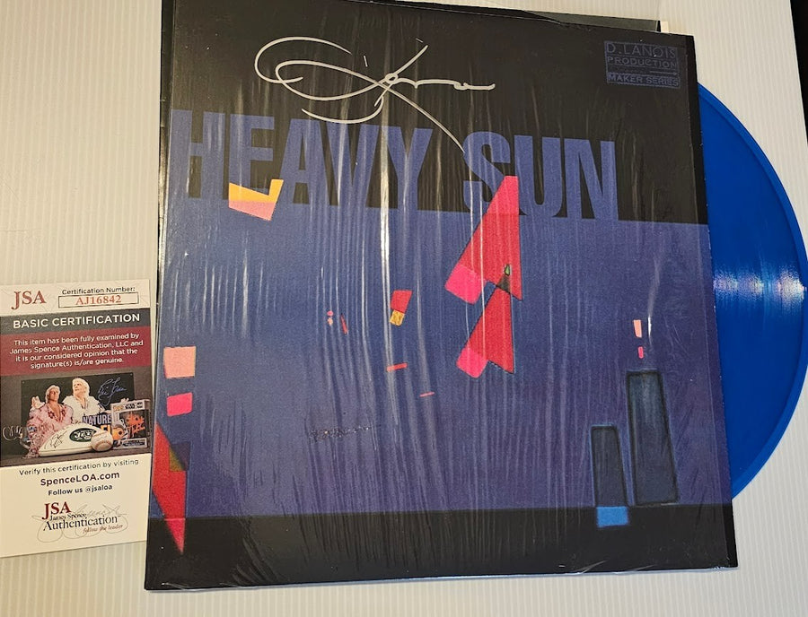 DANIEL LANOIS Signed Autographed HEavy Sun Blue  LP Record Vinyl JSA  COA
