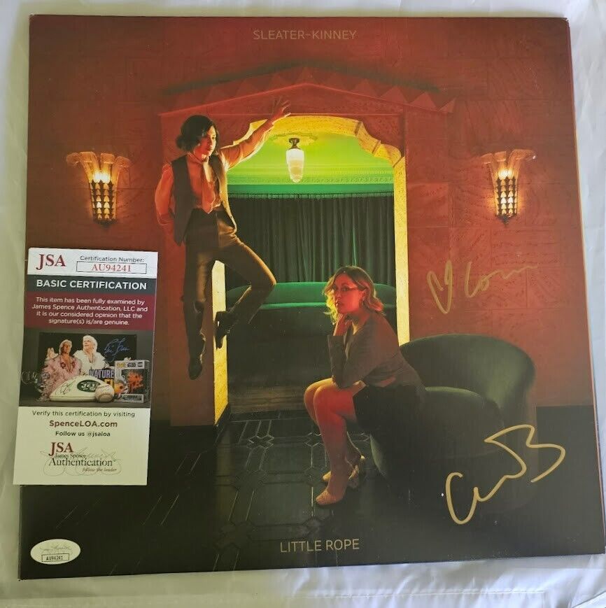 Sleater Kinney Band Signed autographed LITTLE ROPE Blue Vinyl LP RECORD JSA COA