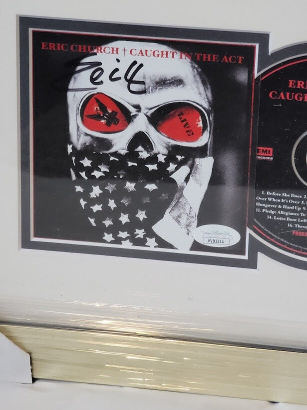 Eric Church Autographed Caught in the Act Live CD  JSA Certified Framed