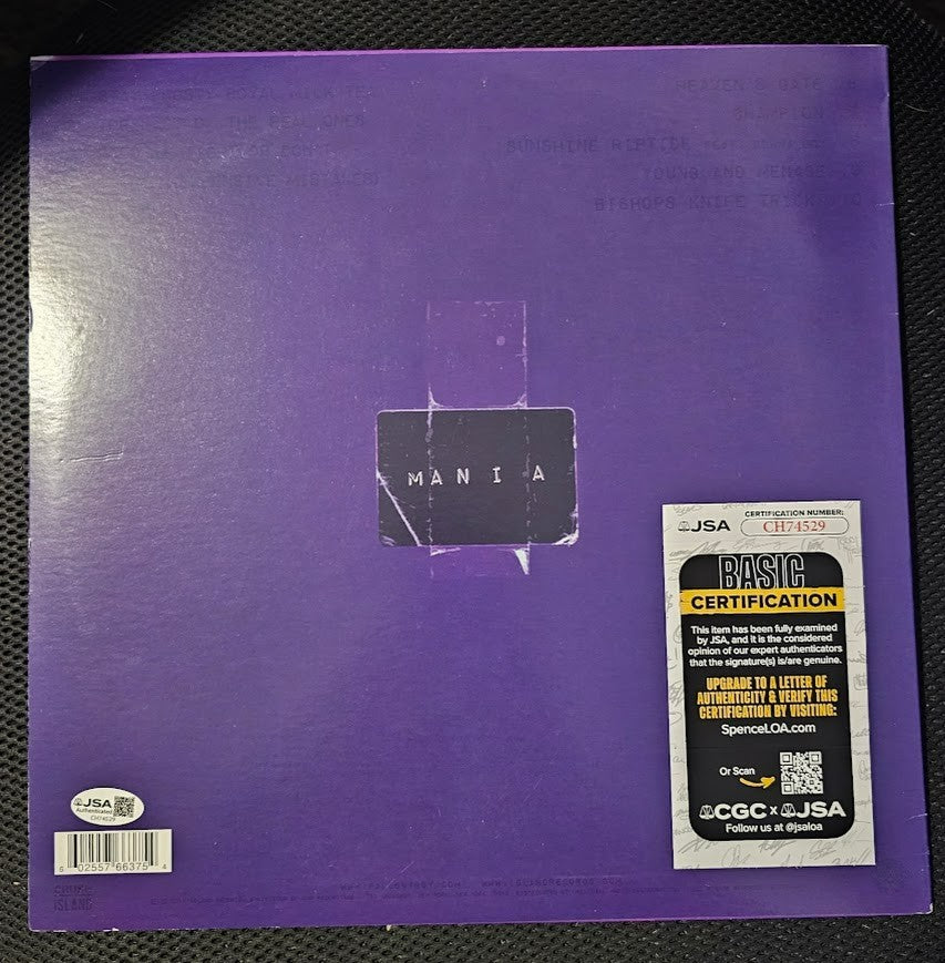 Fall Out Boy Band  Signed Autographed Mania LP Record Vinyl JSA COA