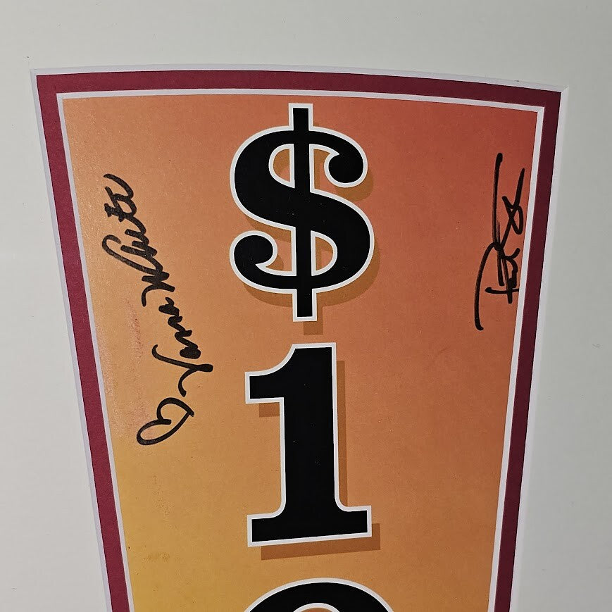 VANNA WHITE & PAT SAJAK Signed  Autographed WHEEL OF FORTUNE Wheel Wedge JSA COA