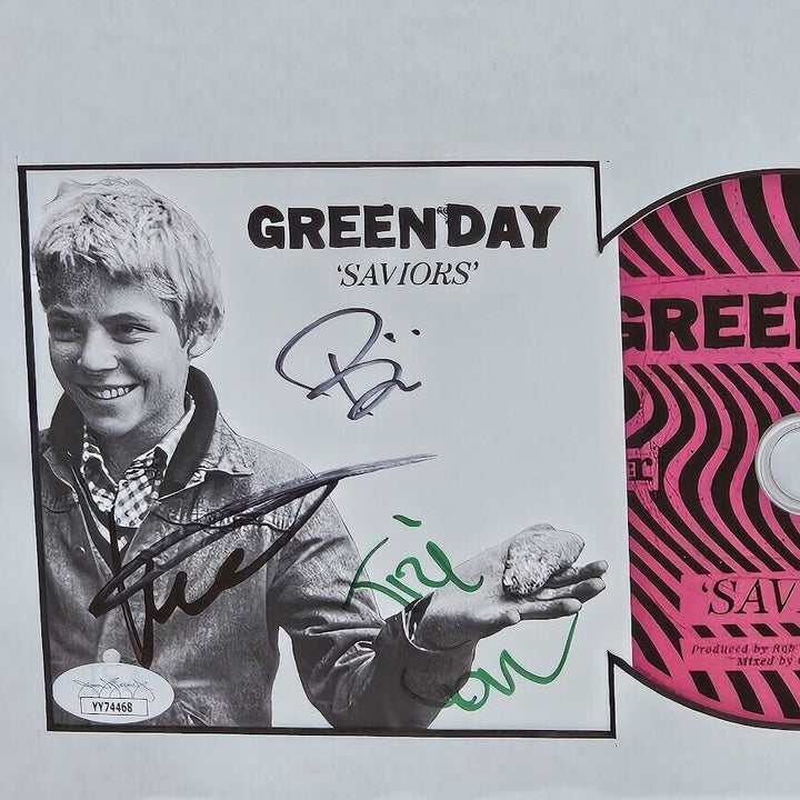 Green Day Band Autographed signed Saviors CD JSA Letter of Authenticity Rare