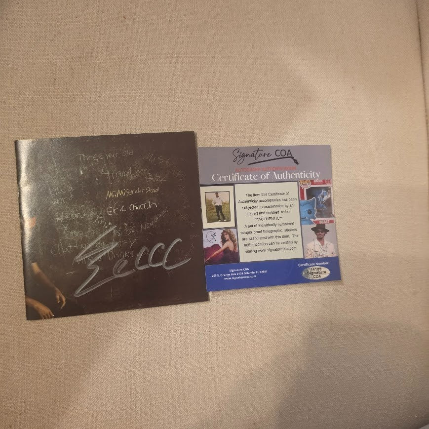 Eric Church  Autographed Signed Mr.Misunderstood CD Certified  COA Framed