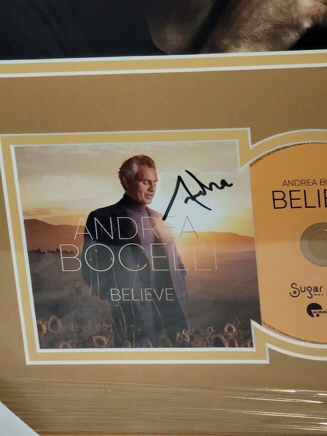 Andrea Bocceli signed autographed Belive CD  JSA Certified FRAMED