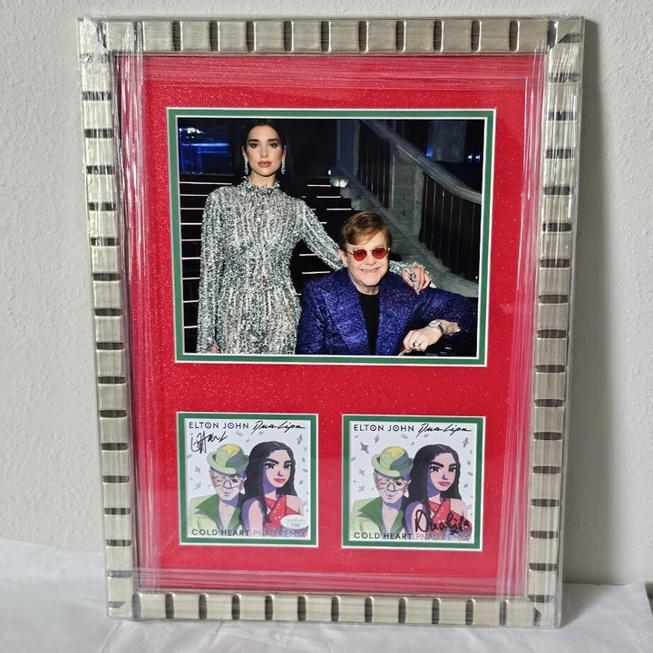 Elton John AND Dua Lipa signed CD Cold Heart Autographed Framed