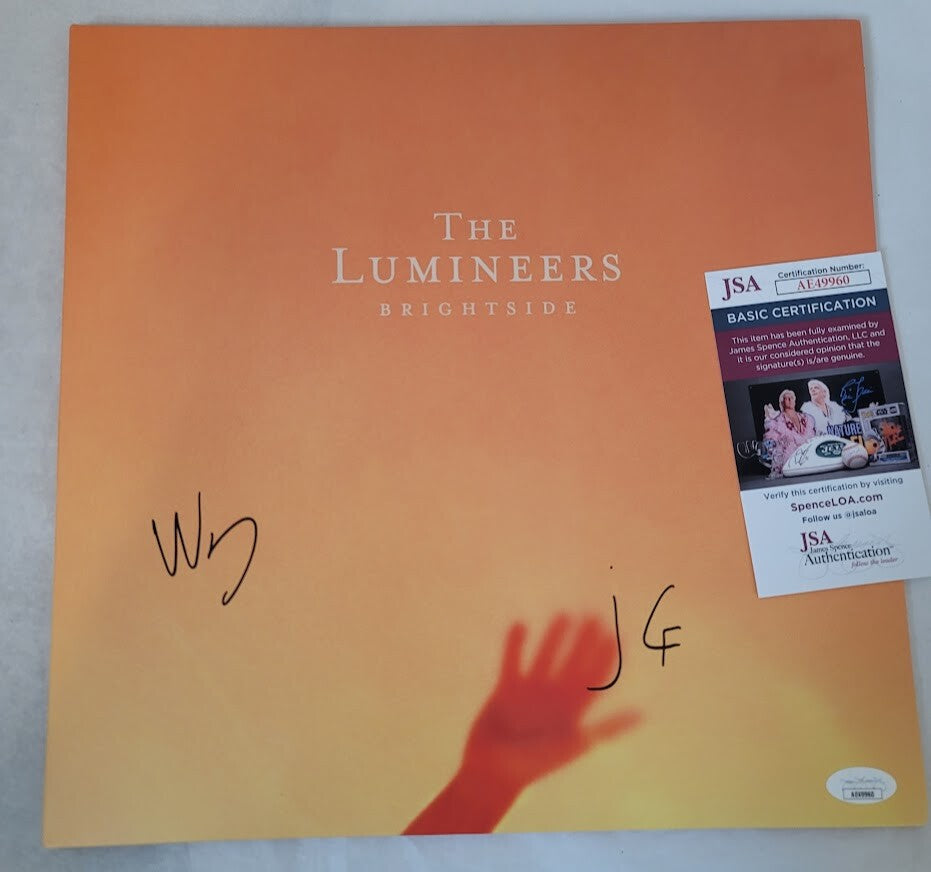 The Lumineers Autographed Signed Brightside JSA COA Orange Record not Included