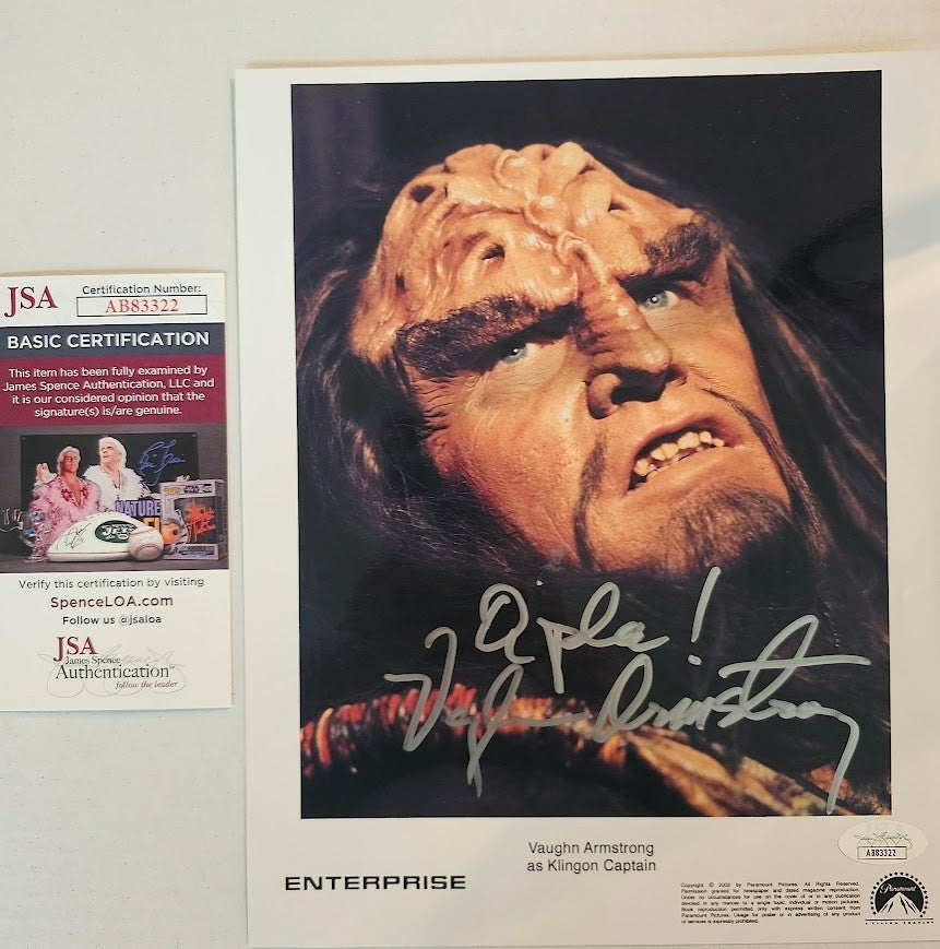 Star Trek  Signed Autographed Vaughn Armstrong Klingon Captain Korris JSA COA