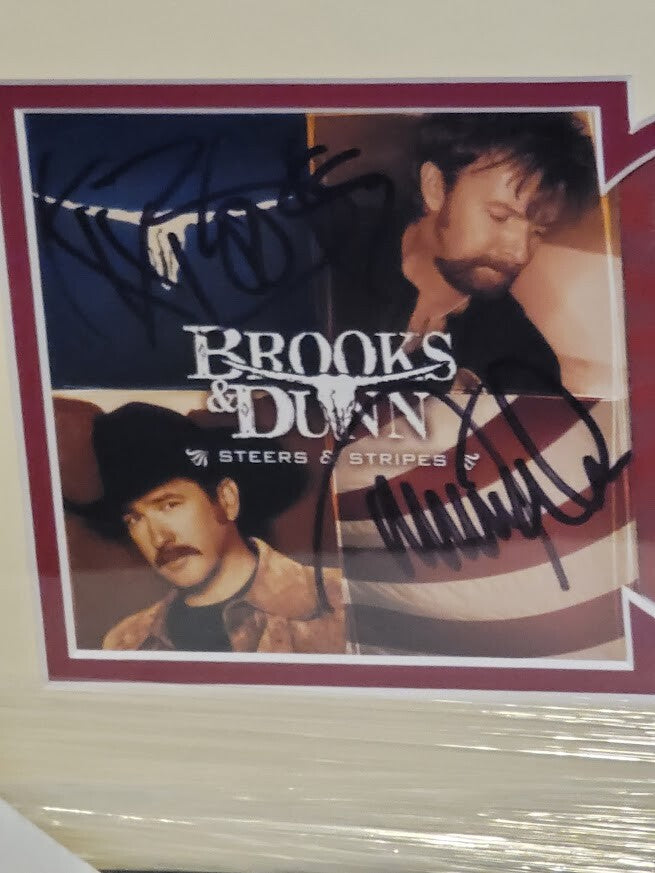Brooks & Dunn Autographed Signed CD  Steers & Stripes JSA Certified Framed