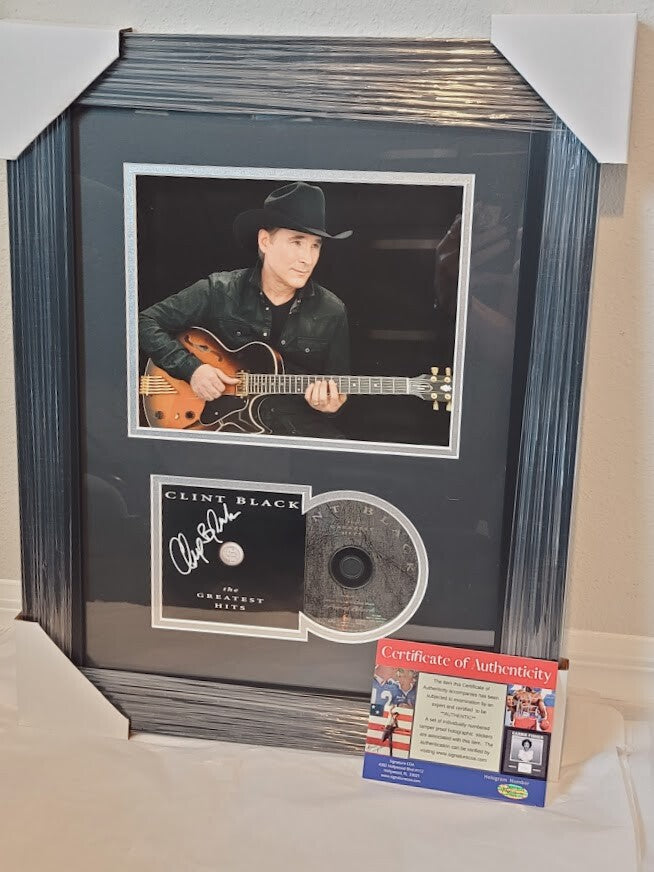 Clint Black Signed Autographed The Greatest Hits CD Certified Framed