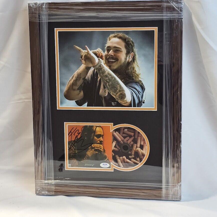 Post Malone Signed Autographed Stoney CD  JSA framed