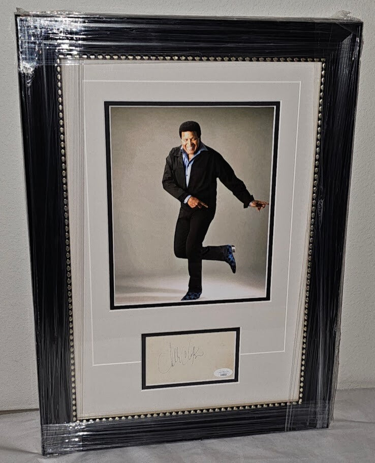 Chubby Checker vintage  signed card Autographed  professionally framed JSA COA