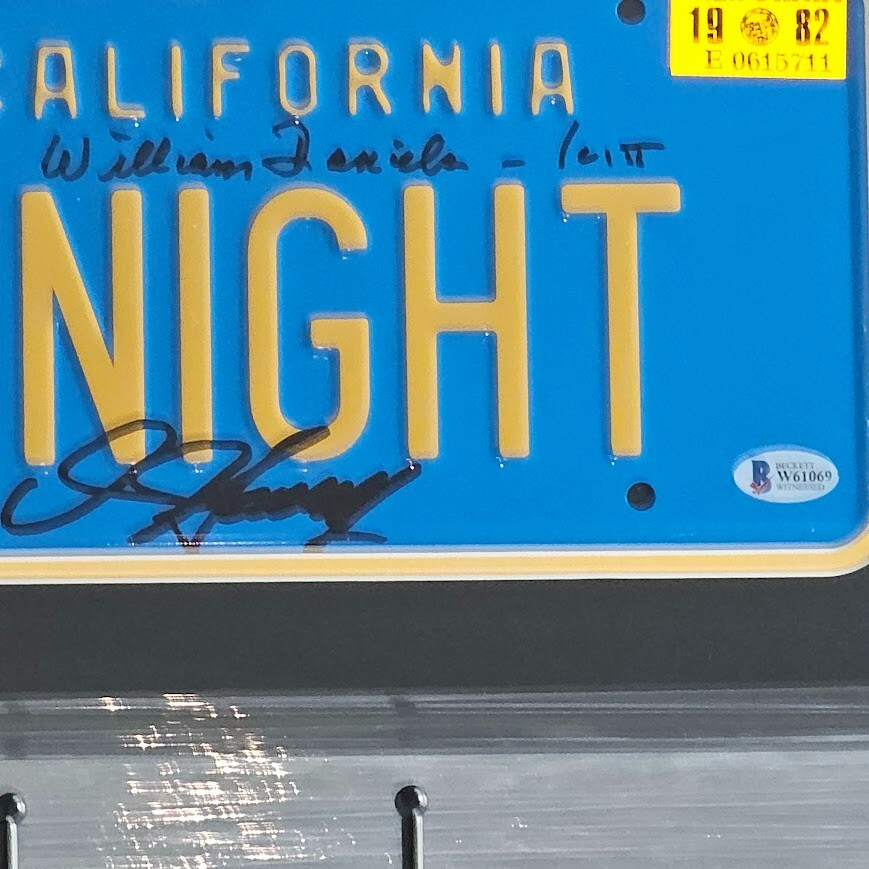 David Hasselhoff William Daniels Signed Knight Rider license Plate Beckett