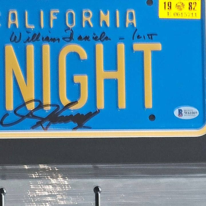 David Hasselhoff William Daniels Signed Knight Rider license Plate Beckett