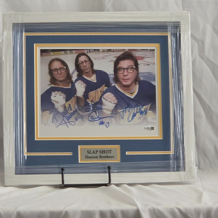 The Hanson Brothers Slap Shot Autographed signed Picture JSA COA Chiefs