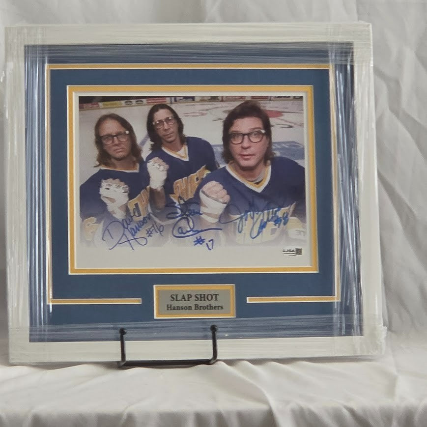 The Hanson Brothers Slap Shot Autographed signed Picture JSA COA Chiefs