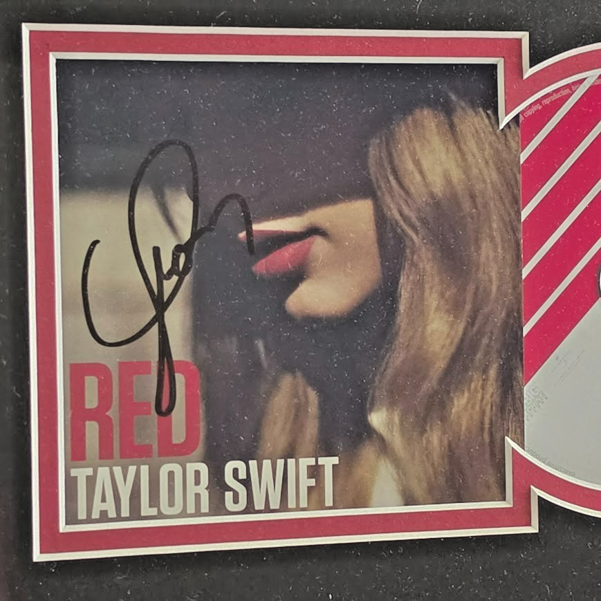 Taylor Swift Signed Autograph  Red CD ERAS Showgirl Poet Framed JSA COA