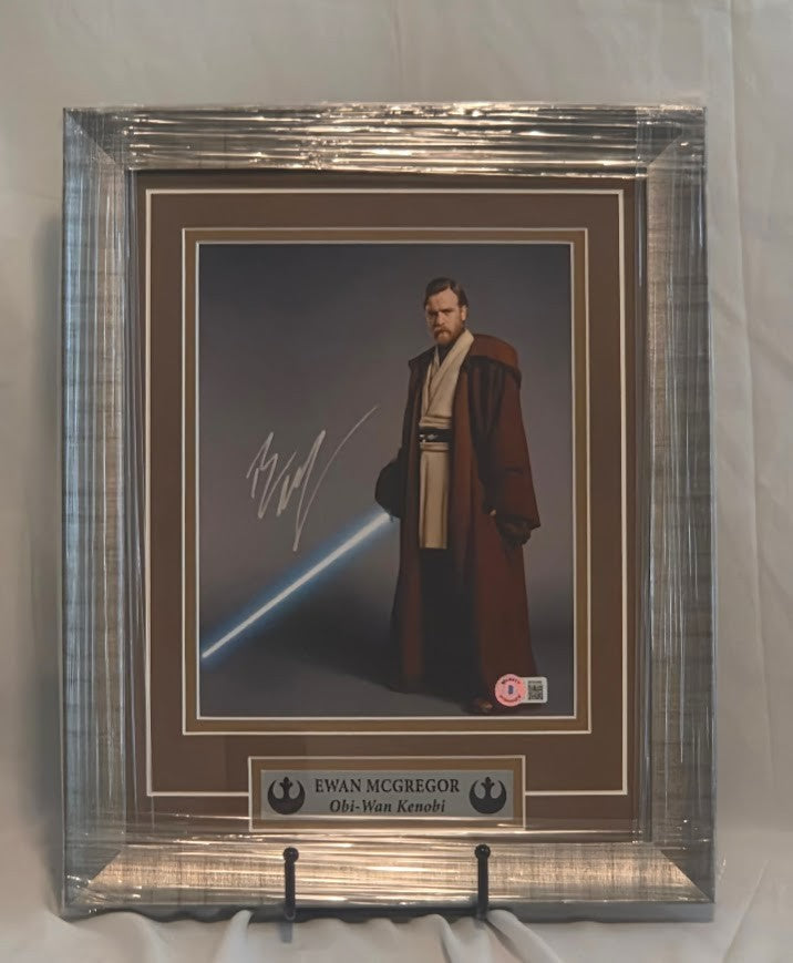 Star Wars Ewan Mcgregor Signed Obi Wan Kenobi Signed 8 X 10 Beckett COA FRAMED