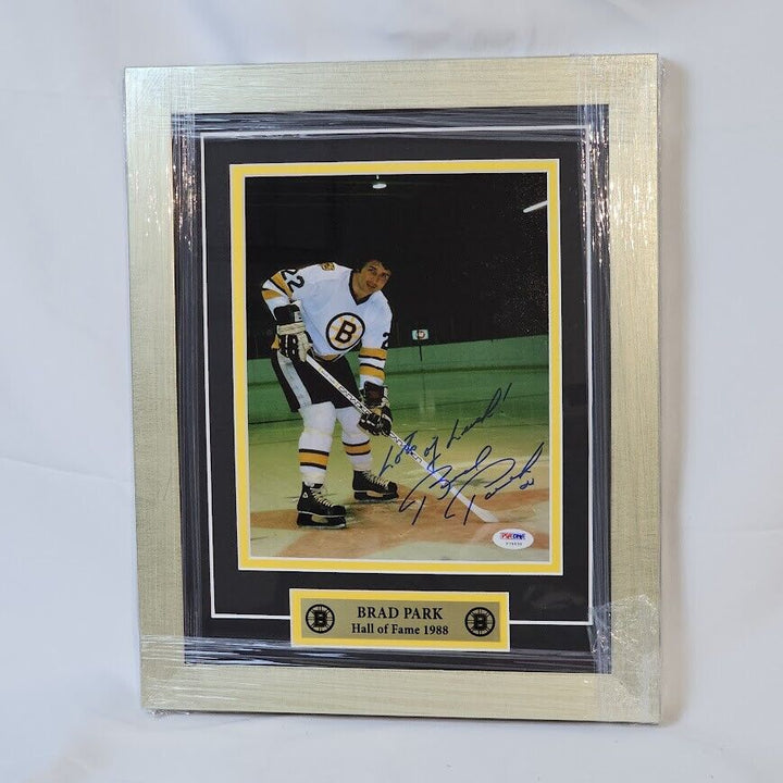 Brad Park  Signed Picture Boston Bruins HOF Framed  PSA Certified