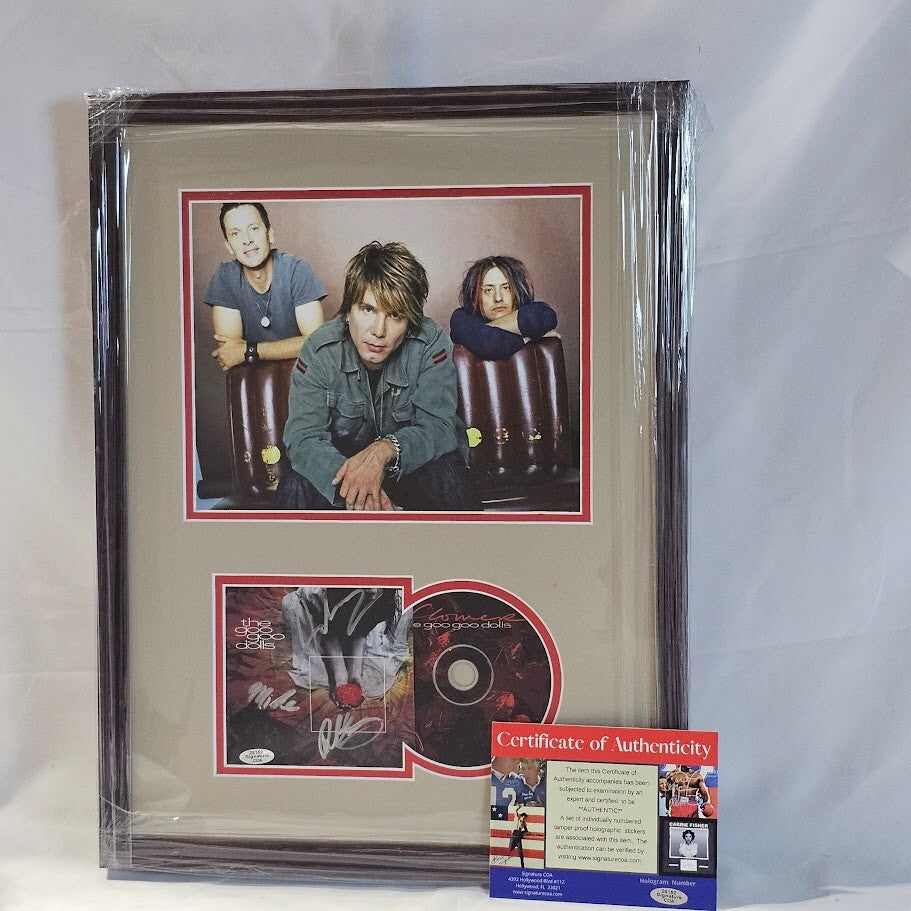 Goo Goo Dolls Band Signed Autographed Gutter Flower CD Framed COA Johnny Rzeznik