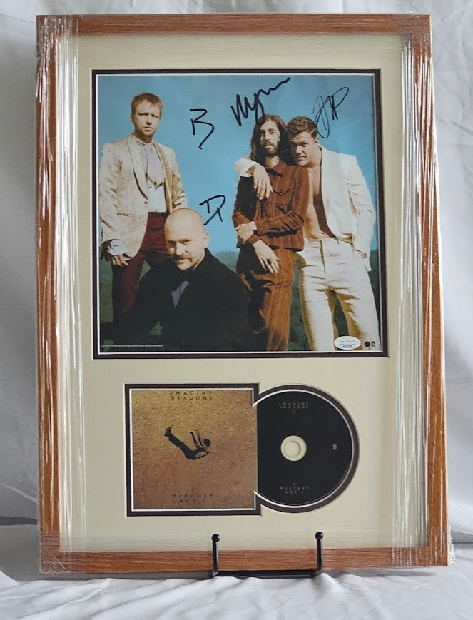 Imagine Dragons Signed Autographed Mercury Act 1  Poster CD JSA Framed