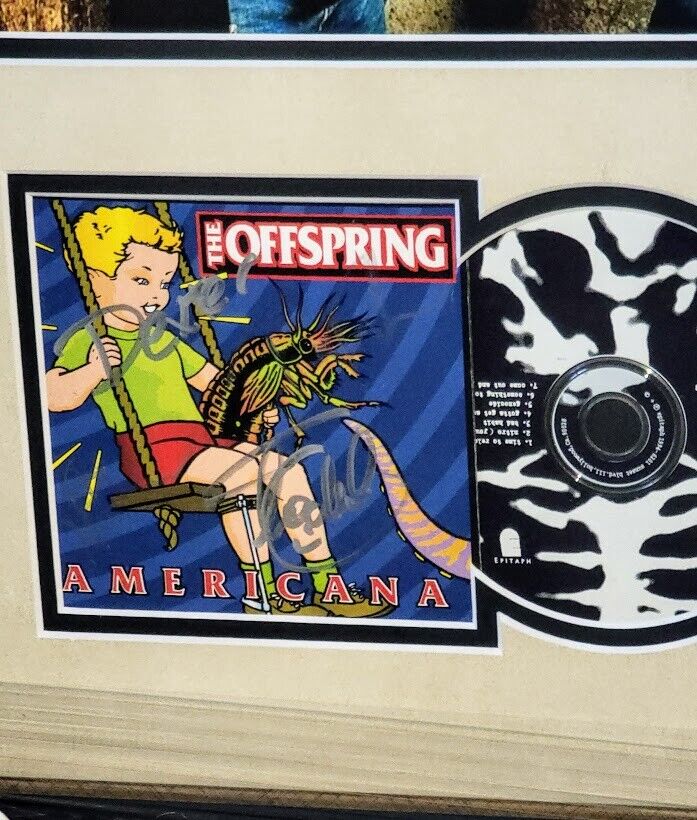 The Offspring Signed  Autograph Americana CD JSA Authenticated framed