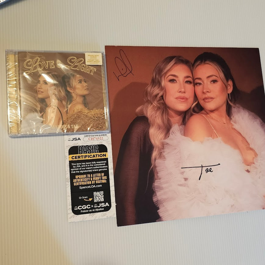 MAddie & Tae SIGNED CD Love and Light CD AUTOGRAPHED INSERT JSA COA