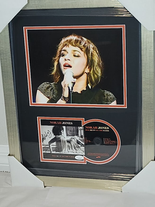 Norah Jones autographed signed Pick me up off the floorn CD JSA Certified Framed