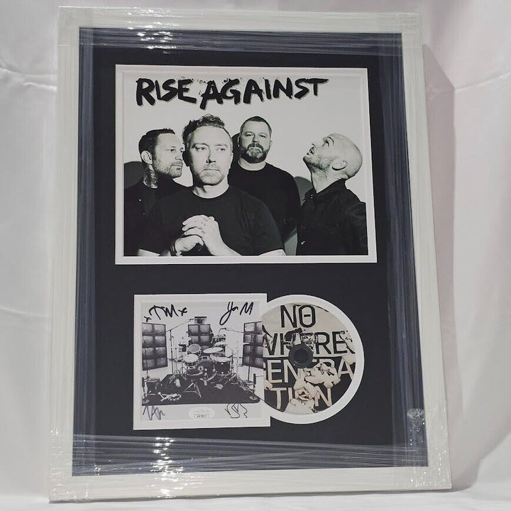 Rise Against Band  Signed Autographed No Where Generation CD JSA COA Framed