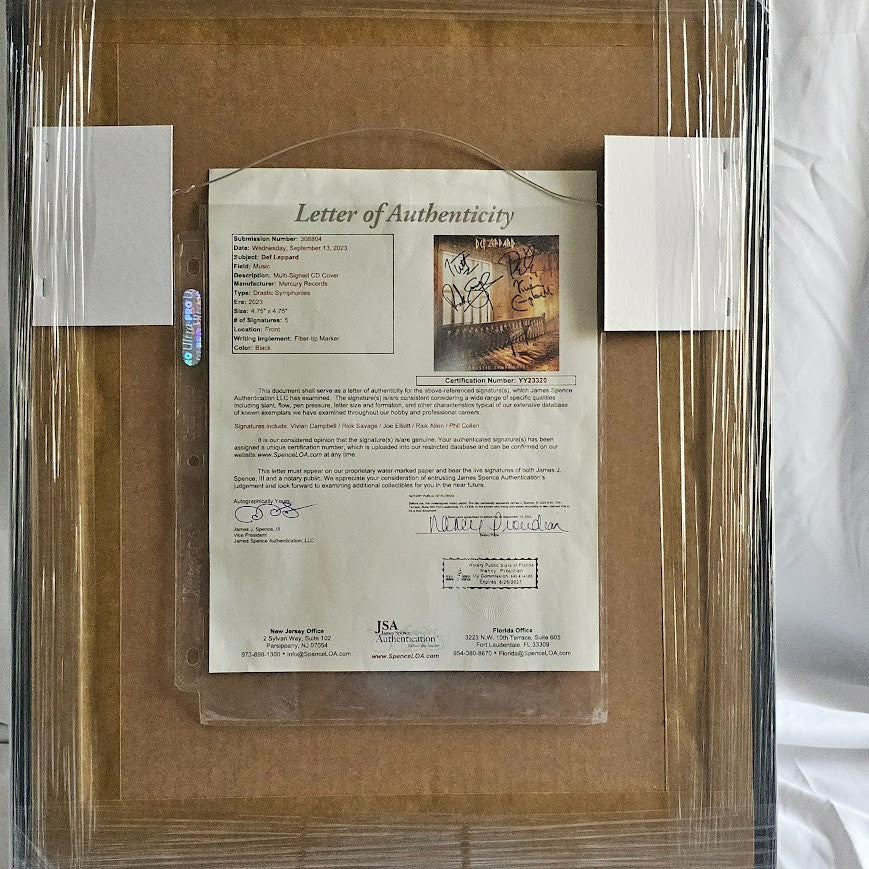 Def Leppard Band Signed autographed Drastic Symphonies  CD JSA Letter of aut LOA
