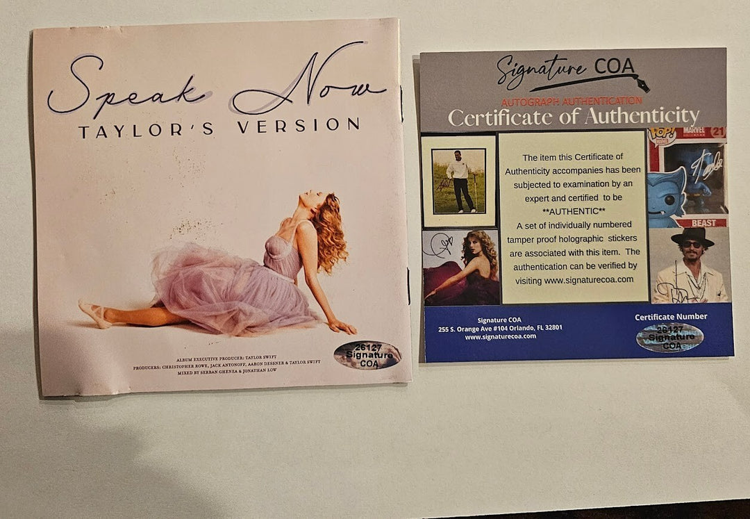 Taylor Swift Signed Speak Now Taylor's Version CD Autographed authenticated  COA