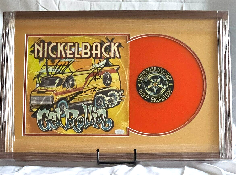 Nickelback Band Signed Get Rollin LP JSA Authenticated Translucent Orange