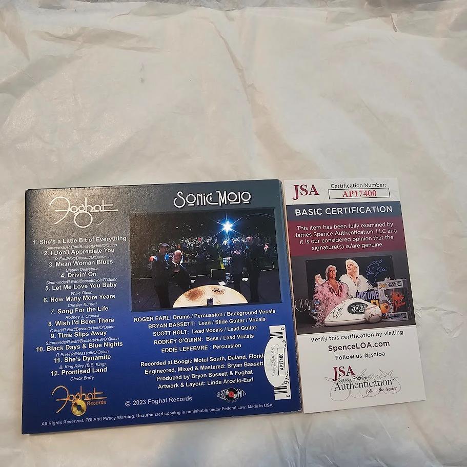 Foghat band  signed Sonic Mojo CD Autographed Authenticated JSA COA