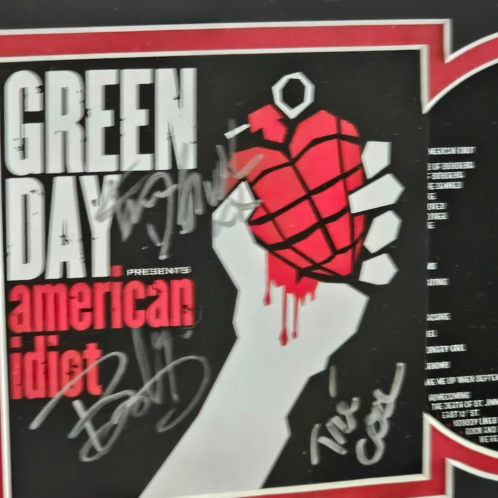 Green Day Band  Signed autographed American Idiot  CD  Framed COA