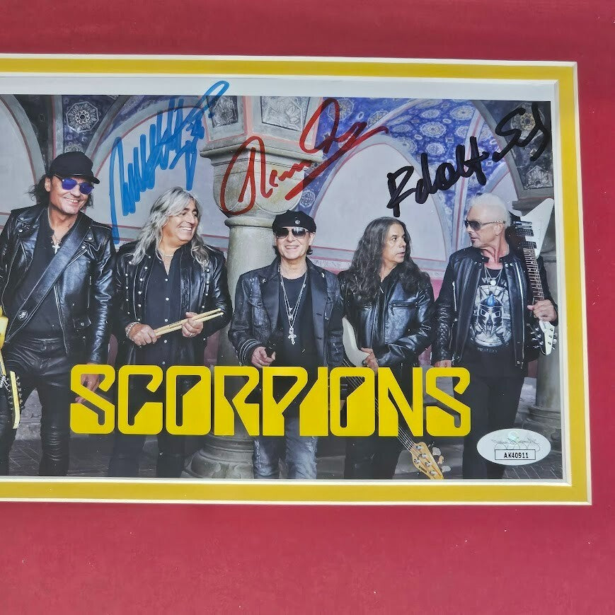 Scorpions band  Signed Autographed Rock Believer  Art Card JSA framed