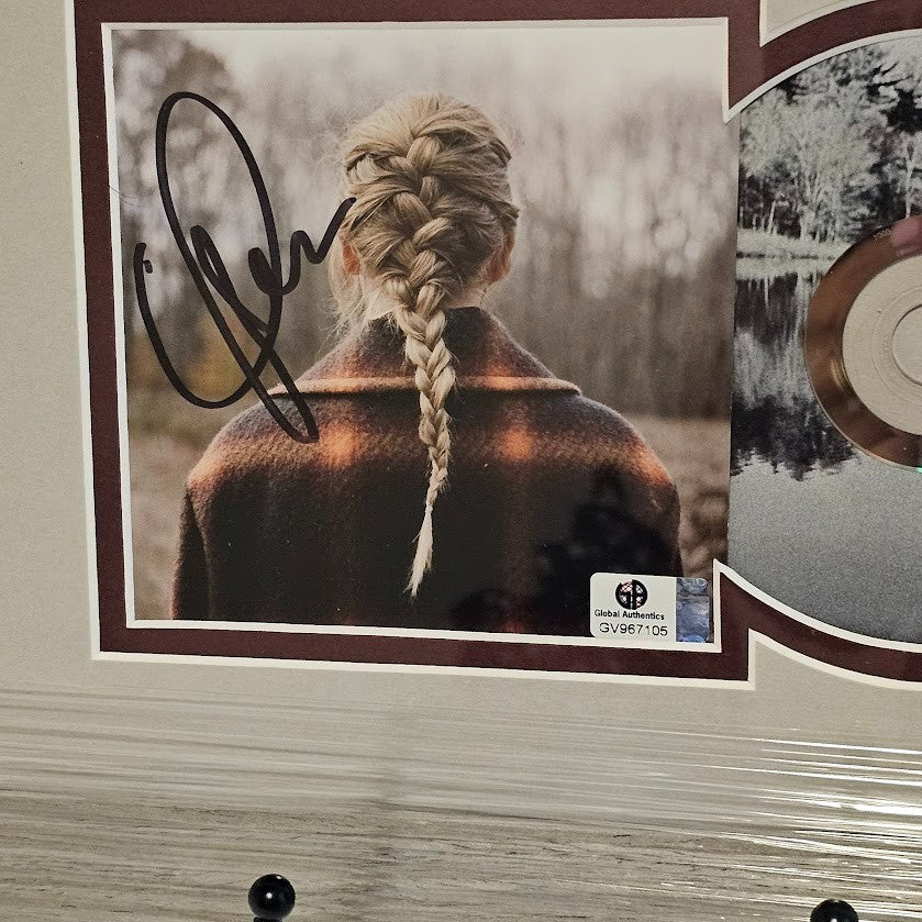 Taylor Swift Signed Autographed Evermore CD   Framed Global Authentics COA Eras