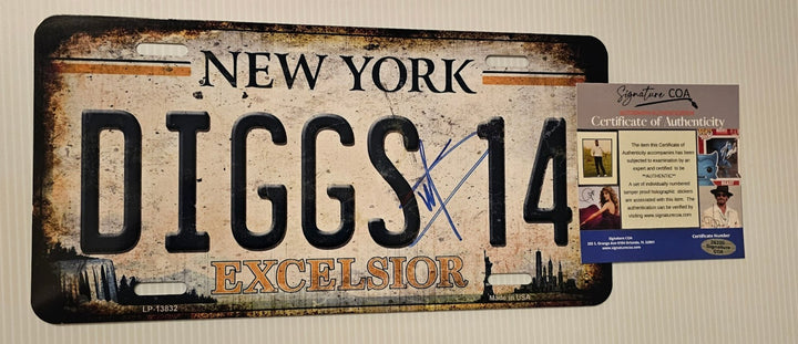 Stefon Diggs Signed License Plate New England Patriots Buffalo Bills COA