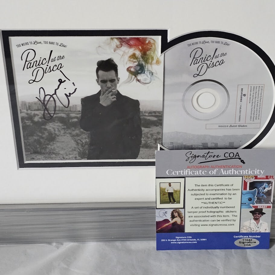 Brendon Urie Signed To Weird to Live To Rare to Die Panic at the Disco COA